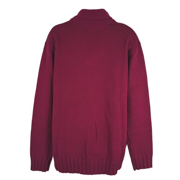 Woolovers Shawl Collar Jumper Sweater Mens XL Wool Burgundy NWT FS-1401 - Picture 5 of 11